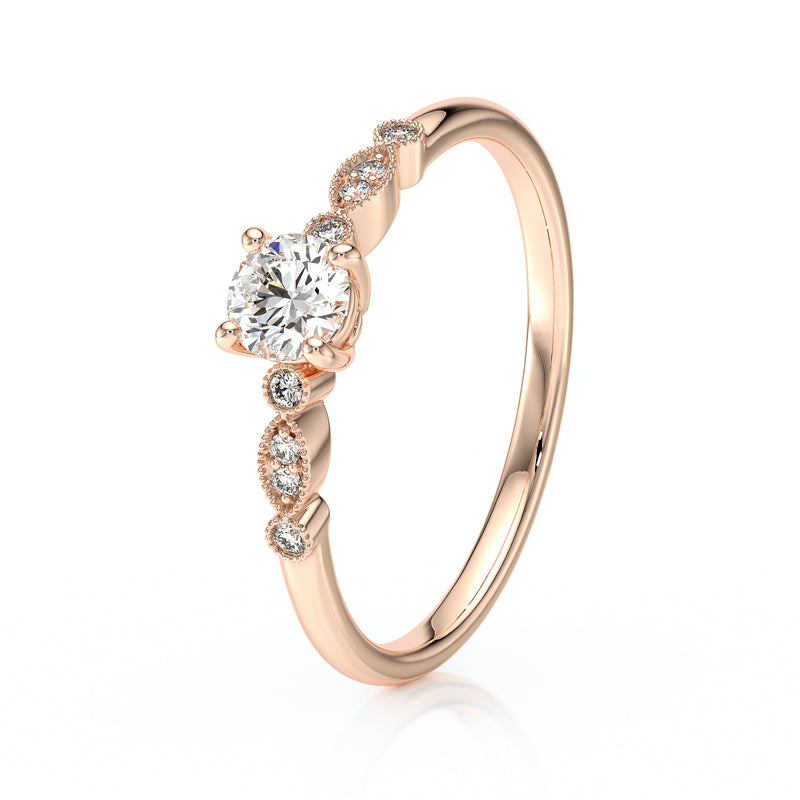 Solitaire accompagné diamant Pluie d’étoiles - 9