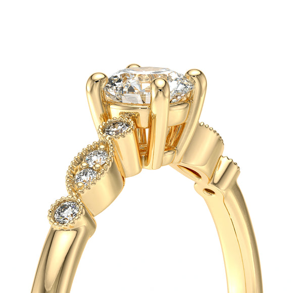 Solitaire accompagné diamant Pluie d’étoiles - 9