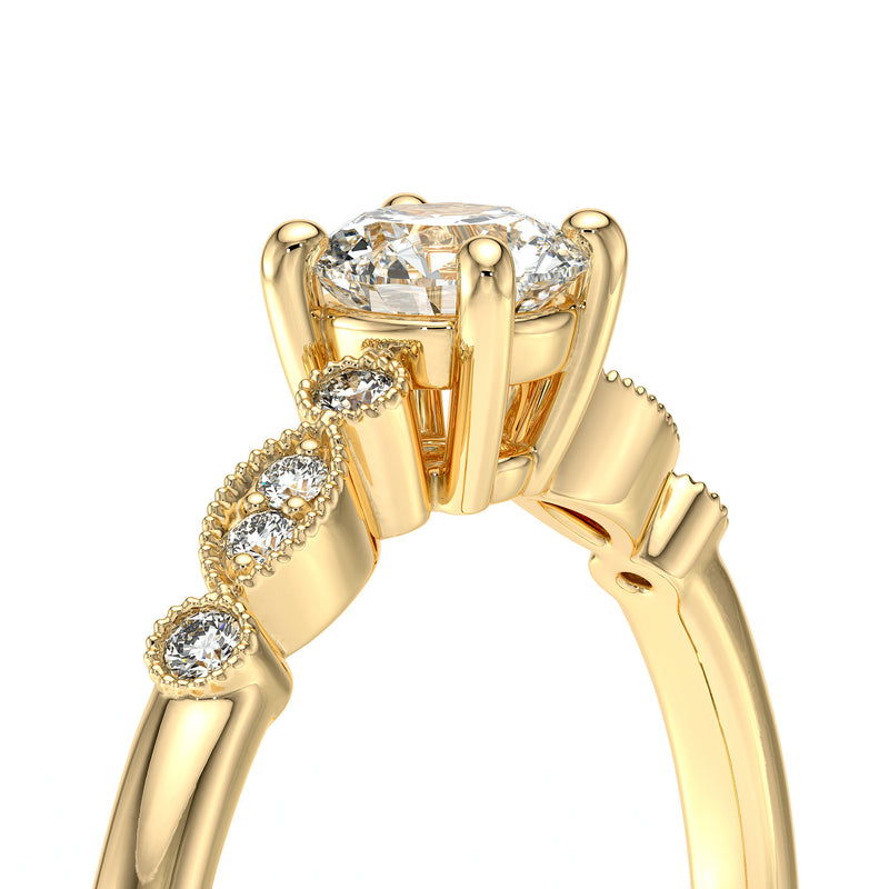 Solitaire accompagné diamant Pluie d’étoiles - 9