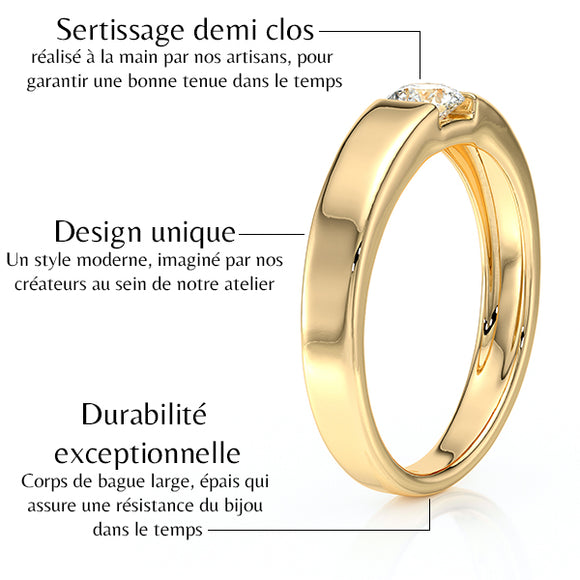 Solitaire saphir vert Pour Toujours - 3