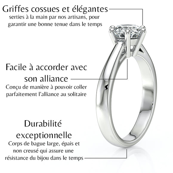 Solitaire diamant Premier Amour - 1 carat