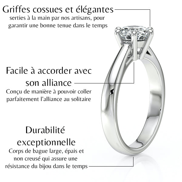 Solitaire diamant Premier Amour - 1 carat