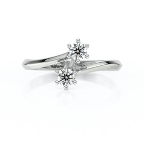 Solitaire diamant Toi et Moi - 6 Griffes
