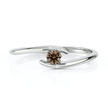 Solitaire diamant chocolat Etincelle d’Amour - 5