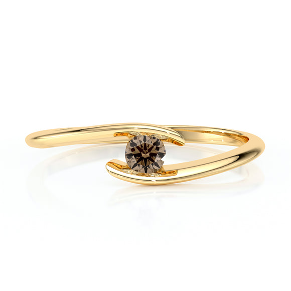 Solitaire diamant chocolat Etincelle d’Amour - 5