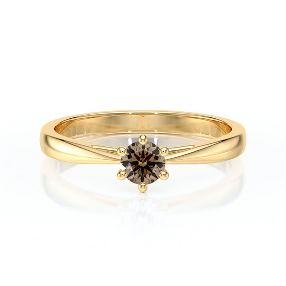 Solitaire diamant chocolat Premier Amour – 1