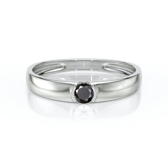 Solitaire diamant noir Amour de Minuit - 2