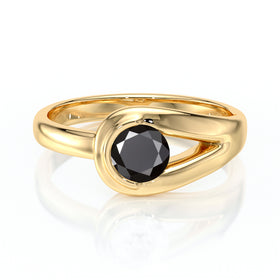 Solitaire diamant noir Amour de Minuit - 3