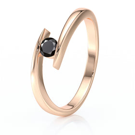 Solitaire diamant noir Etincelle d’Amour - 1
