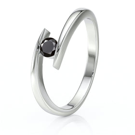 Solitaire diamant noir Etincelle d’Amour - 1