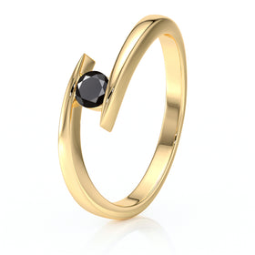 Solitaire diamant noir Etincelle d’Amour - 1