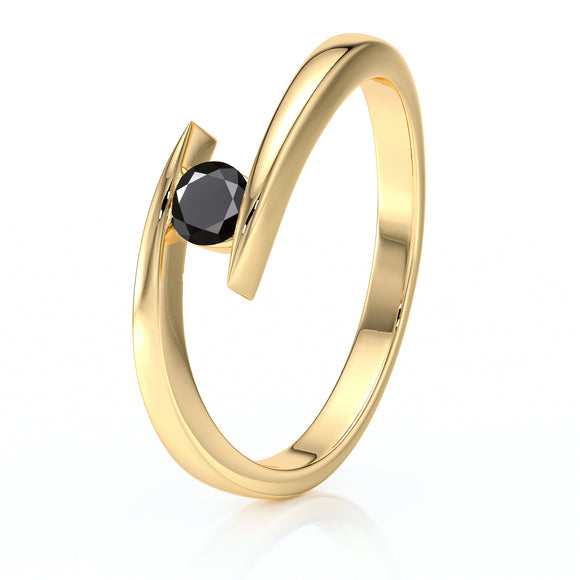Solitaire diamant noir Etincelle d’Amour - 1