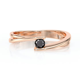 Solitaire diamant noir Etincelle d’Amour - 2