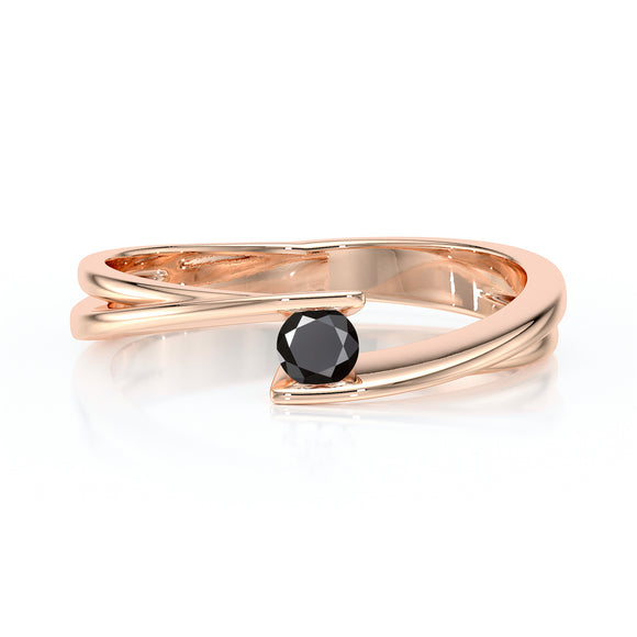 Solitaire diamant noir Etincelle d’Amour - 2