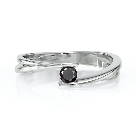 Solitaire diamant noir Etincelle d’Amour - 2