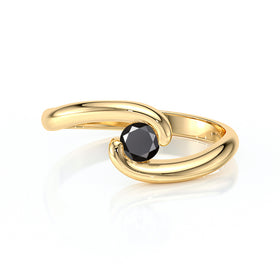 Solitaire diamant noir Etincelle d’Amour - 3