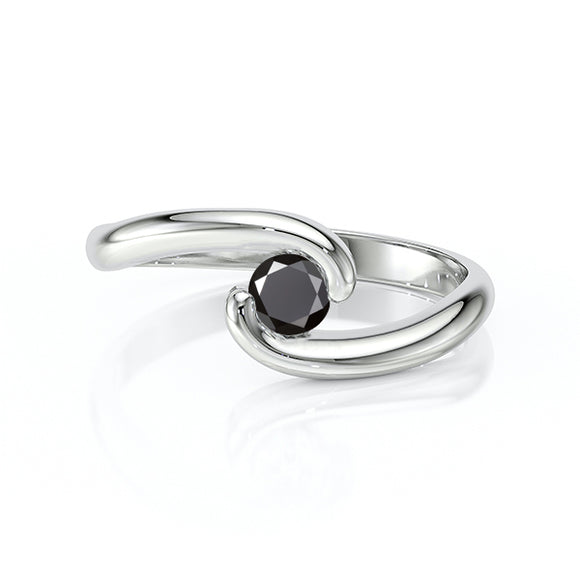 Solitaire diamant noir Etincelle d’Amour - 3
