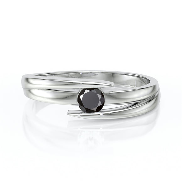 Solitaire diamant noir Etincelle d’Amour - 4