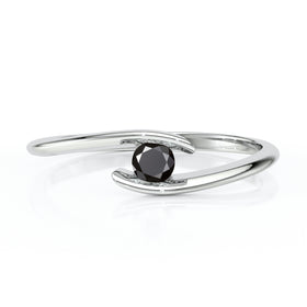 Solitaire diamant noir Etincelle d’Amour - 5