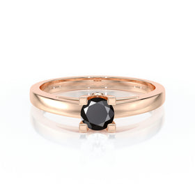 Solitaire diamant noir Lune de Miel - 10