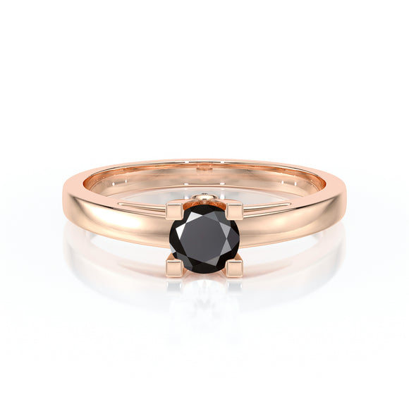 Solitaire diamant noir Lune de Miel - 10