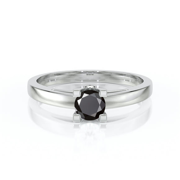Solitaire diamant noir Lune de Miel - 10