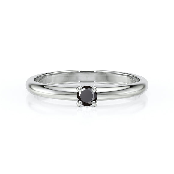 Solitaire diamant noir Lune de Miel - 4