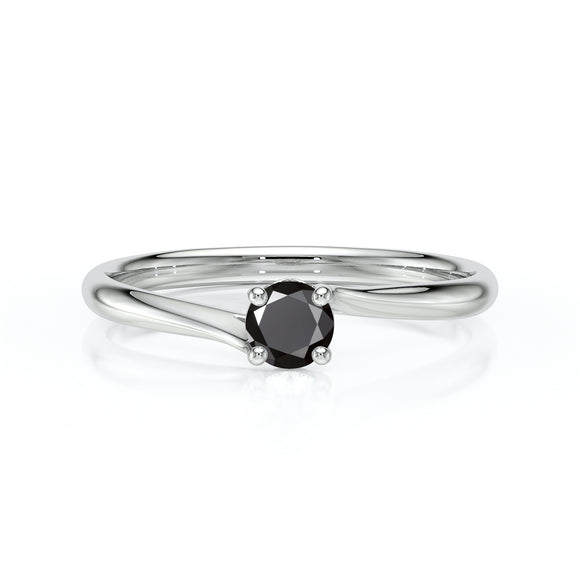 Solitaire diamant noir Mon Cœur - 1