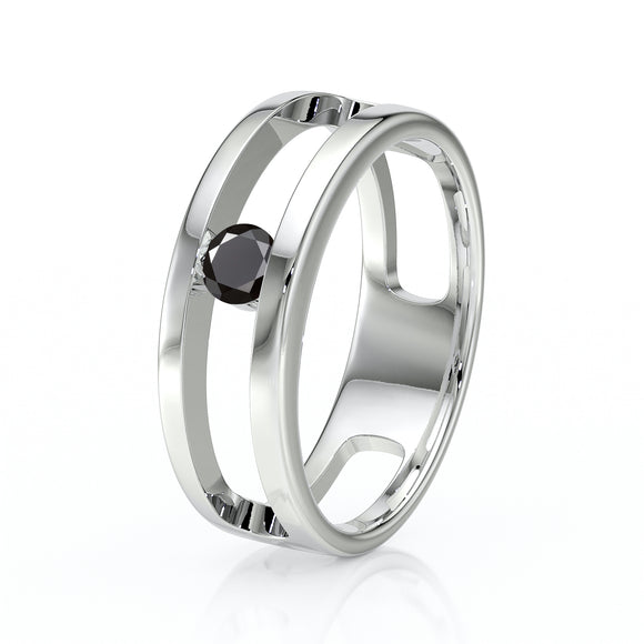 Solitaire diamant noir Pour Toujours - 5