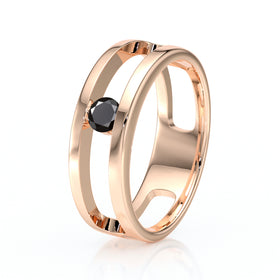 Solitaire diamant noir Pour Toujours - 5