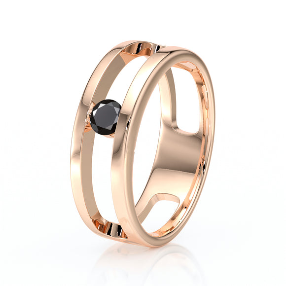 Solitaire diamant noir Pour Toujours - 5