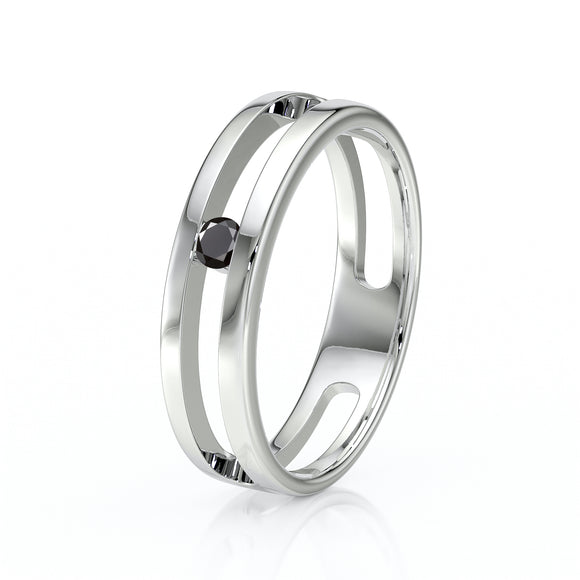 Solitaire diamant noir Pour Toujours - 1