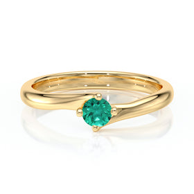 Solitaire émeraude Lune de Miel - 3