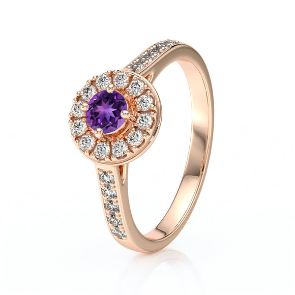 Bague entourage améthyste et diamant Pour la Vie - 4