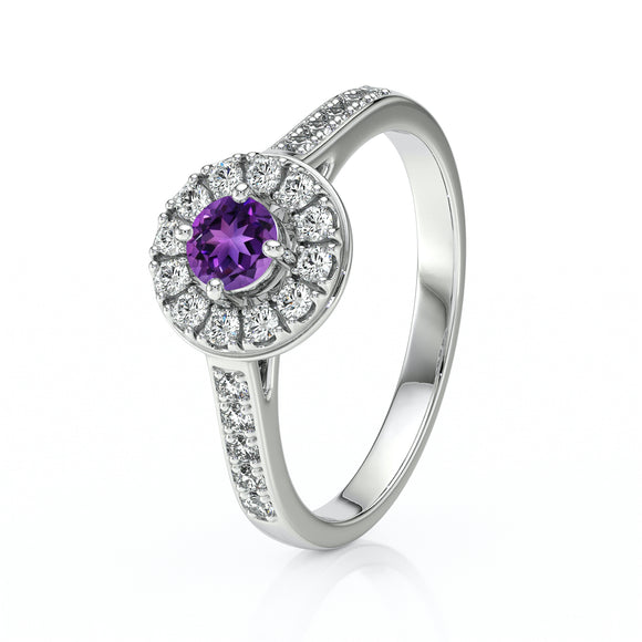 Bague entourage améthyste et diamant Pour la Vie - 4