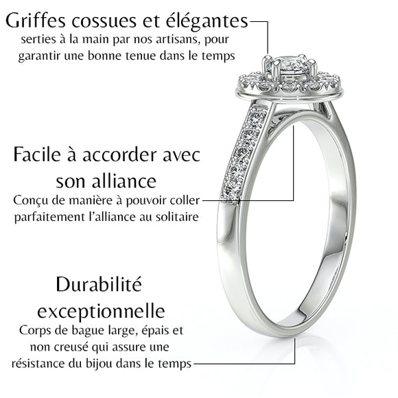 Bague entourage saphir et diamant Pour la Vie - 4