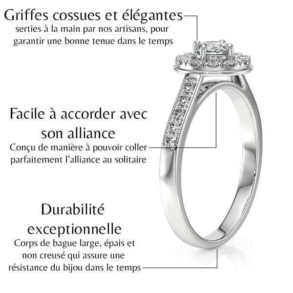 Bague entourage diamant noir Pour la Vie - 4