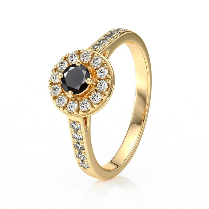 Bague entourage diamant noir Pour la Vie - 4