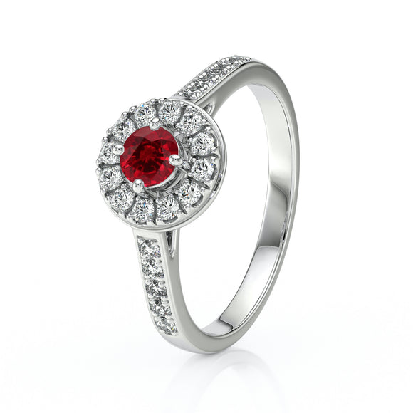 Bague entourage rubis et diamant Pour la Vie - 4
