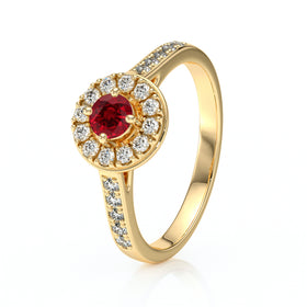 Bague entourage rubis et diamant Pour la Vie - 4