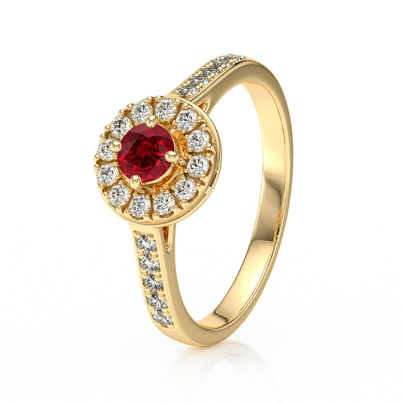 Bague entourage rubis et diamant Pour la Vie - 4