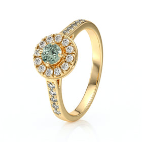 Bague entourage saphir vert et diamant Pour la Vie - 4