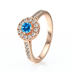 Bague entourage topaze et diamant Pour la Vie - 4