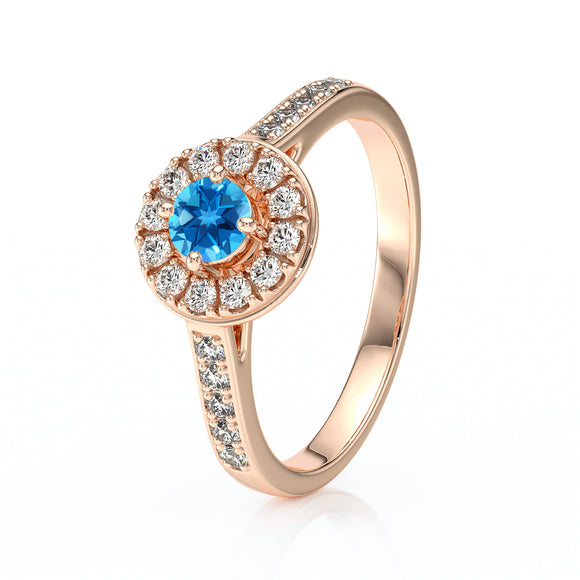 Bague entourage topaze et diamant Pour la Vie - 4