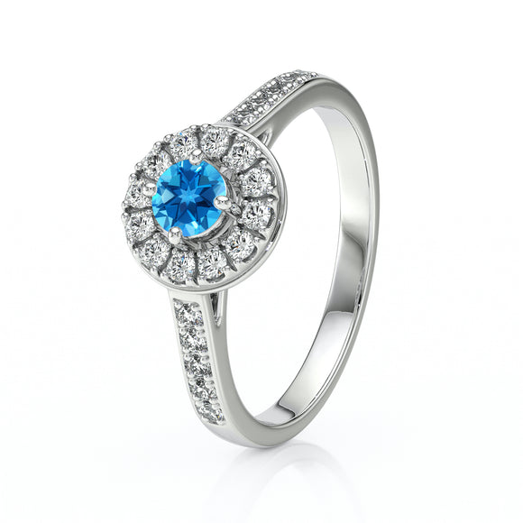 Bague entourage topaze et diamant Pour la Vie - 4