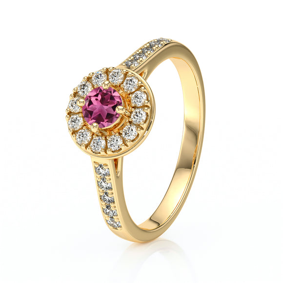 Bague entourage tourmaline et diamant Pour la Vie - 4