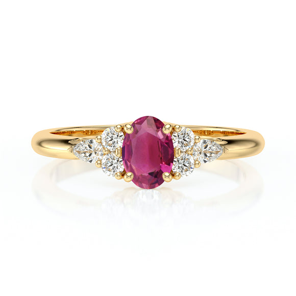 Solitaire accompagné tourmaline diamant Divine Idylle - 5
