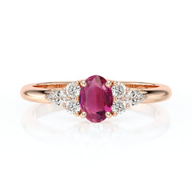 Solitaire accompagné tourmaline diamant Divine Idylle - 5