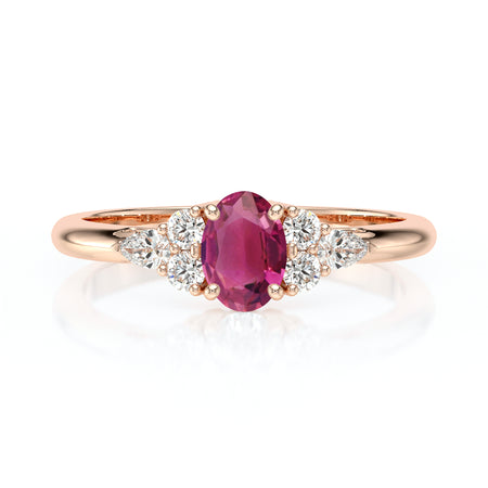 Solitaire accompagné tourmaline diamant Divine Idylle - 5
