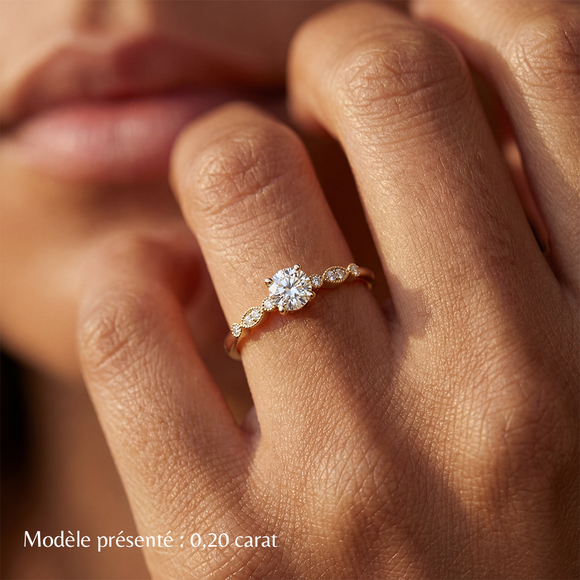 Solitaire accompagné saphir et diamant Pluie d’étoiles - 9